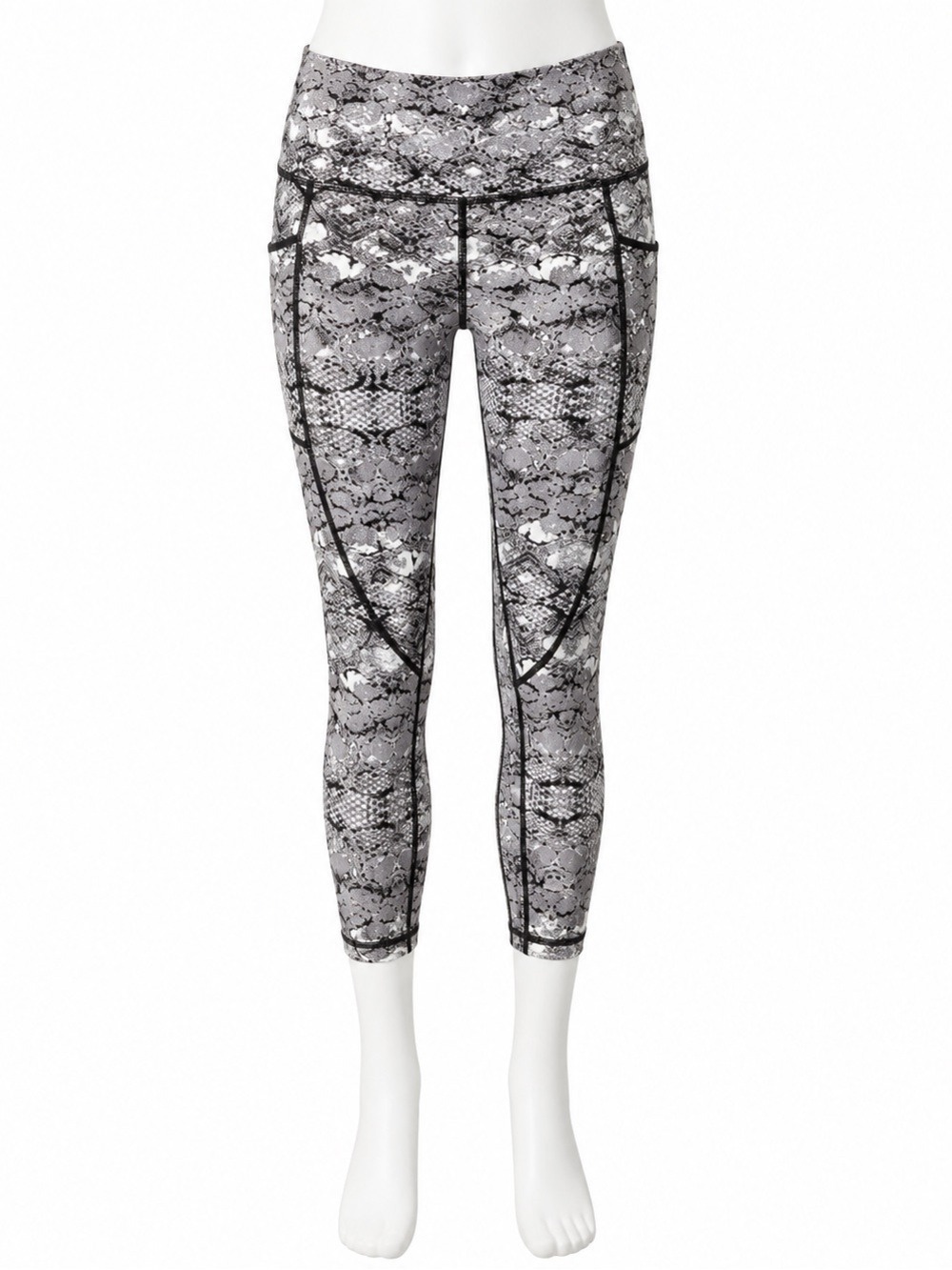 ZYIA Active Cobra Metallic Pocket Light n Tight Hi-Rise Capri Leggings 8